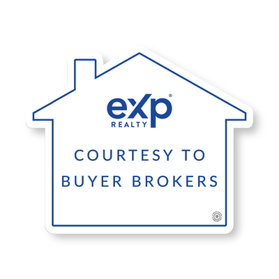 Courtesy to Brokers - House Shape Yard Sign - Brokerage Branded - All Things Real Estate