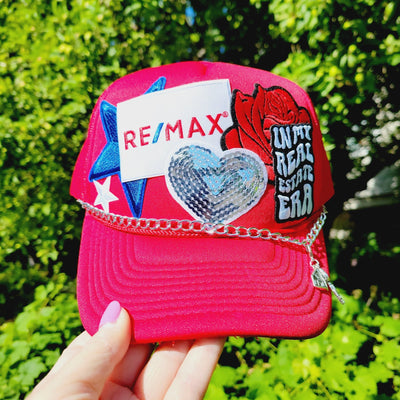 Foam Trucker Hat - Re/Max - In My Real Estate Era - Stars - Rose - Sparkle Heart - Chain with key & lock charm - All Things Real Estate
