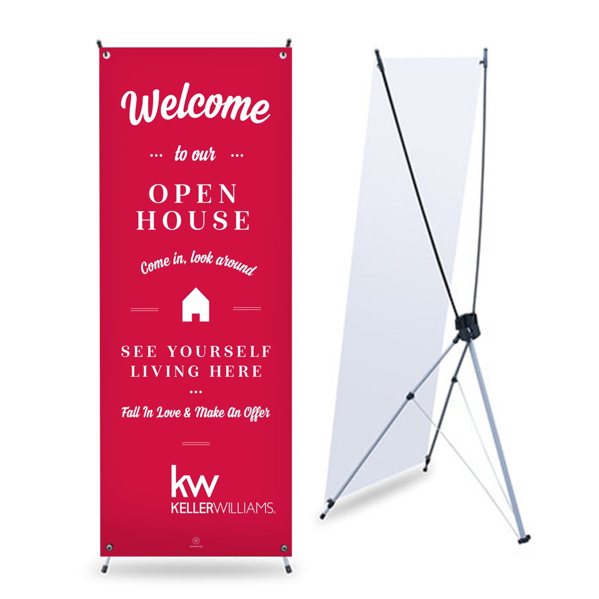 Keller Williams Open House Banner - Red - With Stand - All Things Real Estate