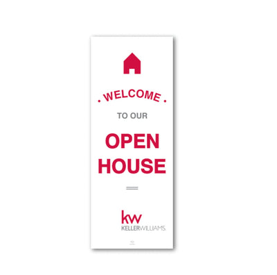 Keller Williams Open House Banner - White - With Stand - All Things Real Estate