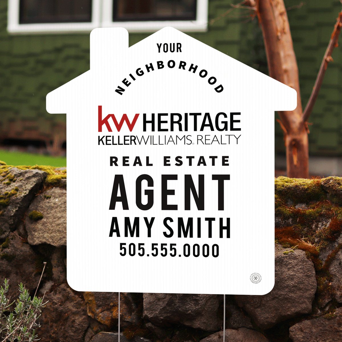 Keller Williams Personalized Neighborhood Agent House - Shaped Sign - All Things Real Estate