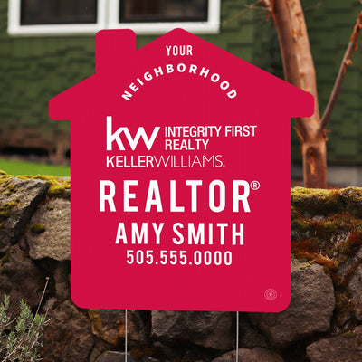 Keller Williams Personalized Neighborhood Agent House - Shaped Sign - All Things Real Estate
