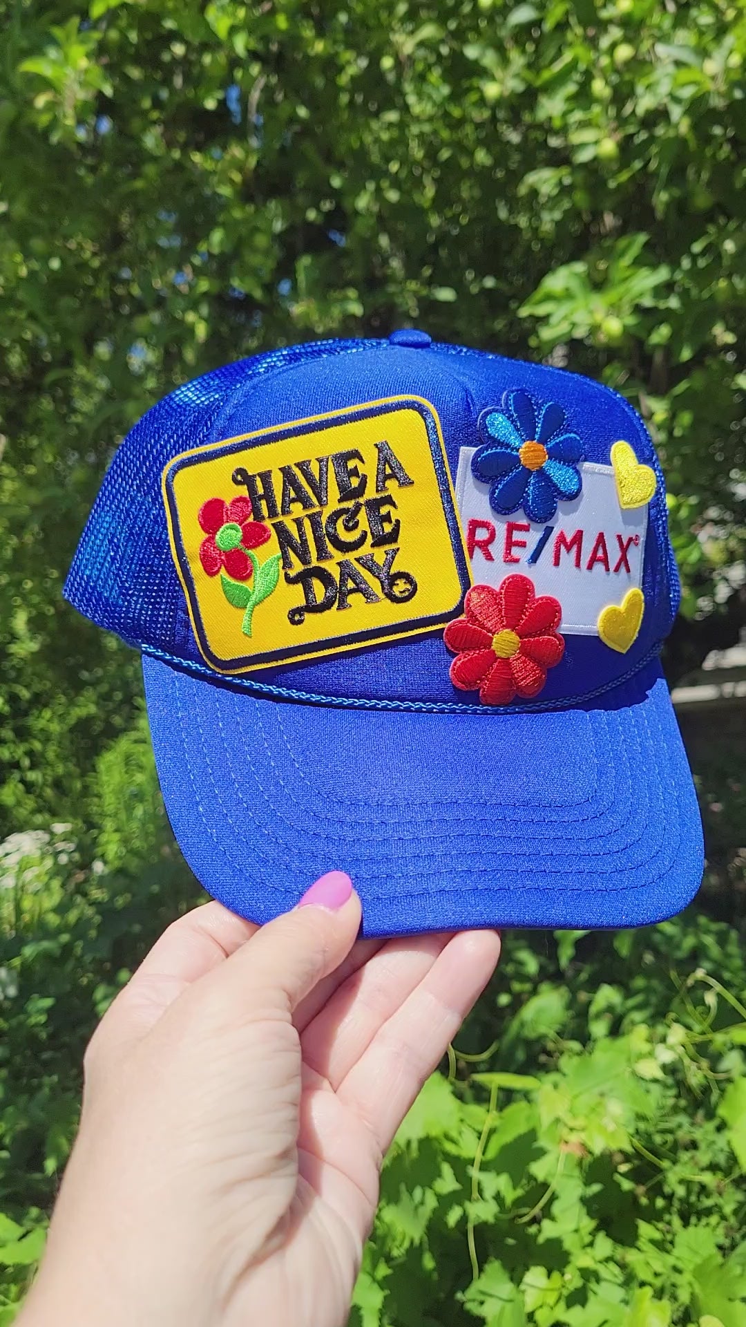 Foam Trucker Hat  - Re/Max - Have a Nice Day - Flowers - Hearts