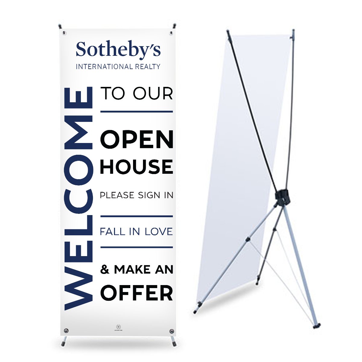 Sotheby's Real Estate - Open House Banner - White - With Stand - All Things Real Estate